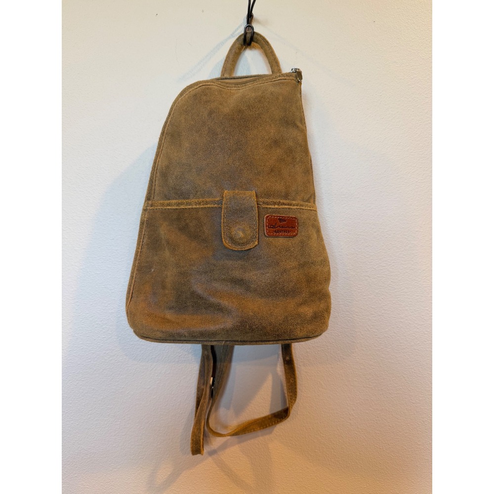 Arensia Leather Convertible Backpack Shoulder Bag Crossbody Brown